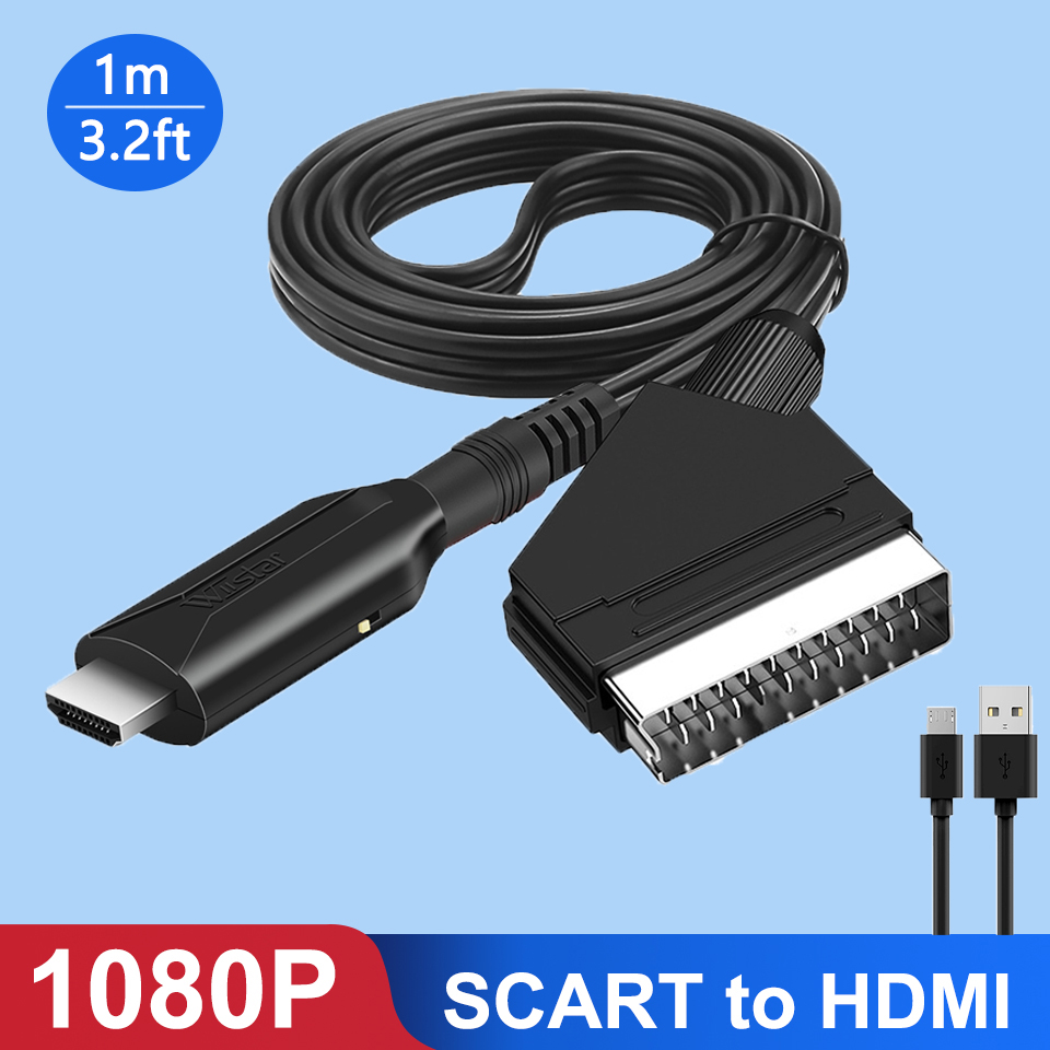 Scart To Hdmi - Convertisseur péritel vers HDMI, adaptateur Audio