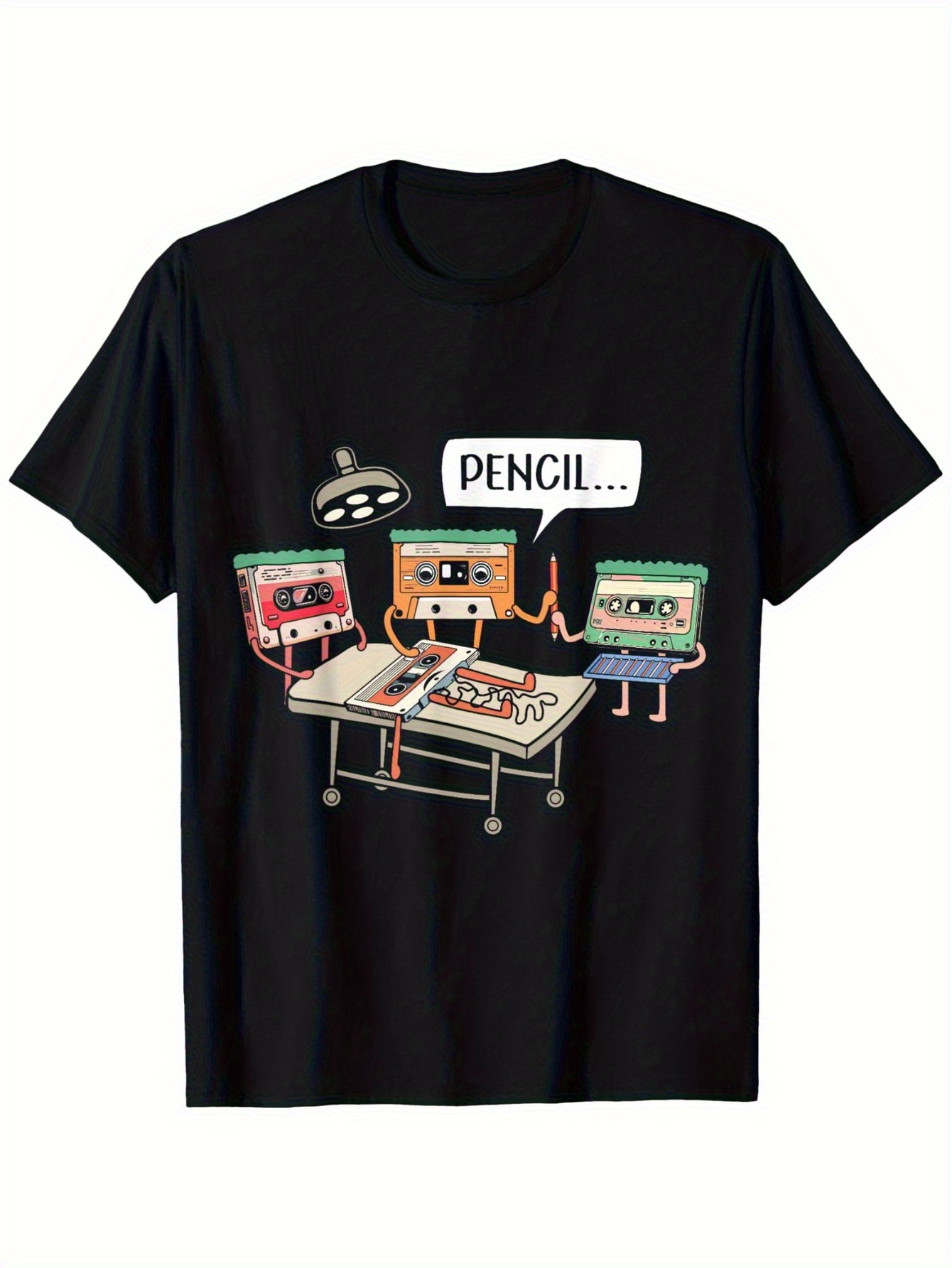 Retro Gaming T Shirt - Hommes coton noir T-Shirt Vintage 80s